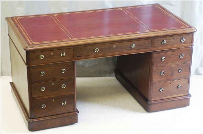 2049 Antique Pedestal Desk c1850 (3)
